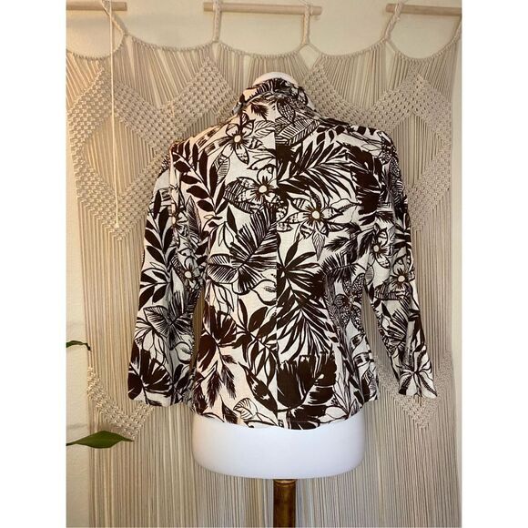 First Issue Womens Shirt Floral Print Button Down Long Sleeve Black Size Small - Picture 10 of 10